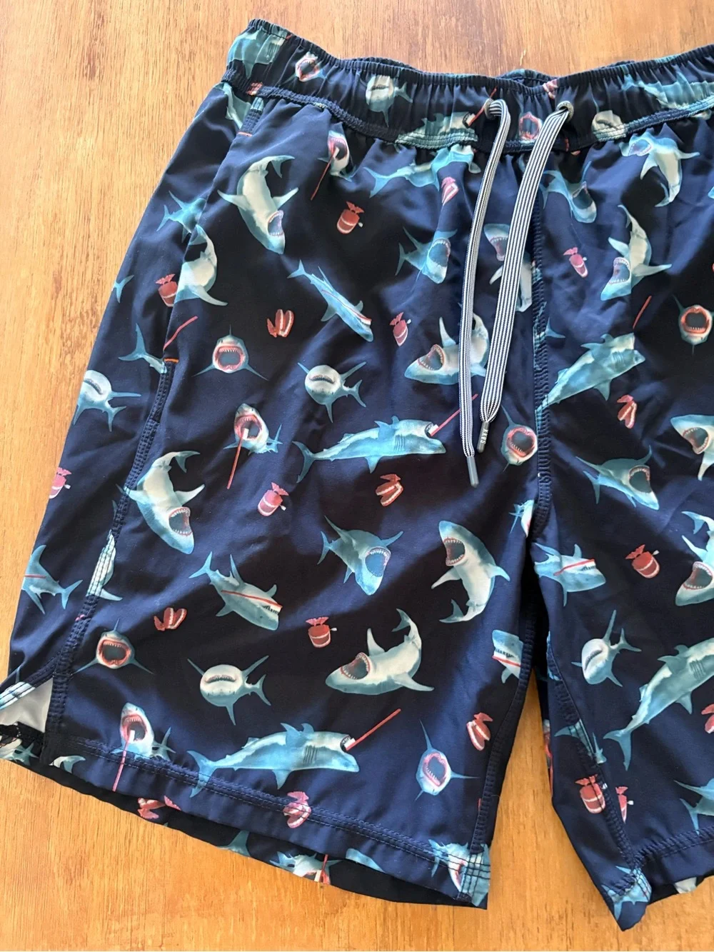 Saxx Swim Trunks Oh Buoy 2N1 Volley 7 inch inseam toothbrush shark